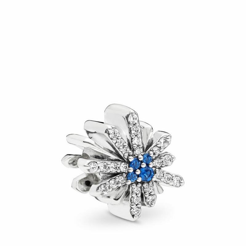 Pandora Dazzling Fireworks Charm Ireland - Sterling Silver/Blue/Mixed Stones/Cubic Zirconia - 306947